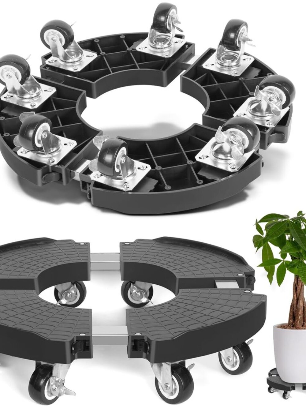 Plant Caddy with Wheels Heavy Duty with 8 Lockable Casters, Rolling Plant Stand